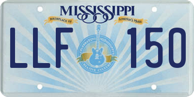 MS license plate LLF150