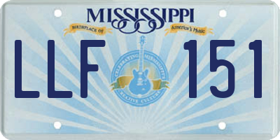 MS license plate LLF151
