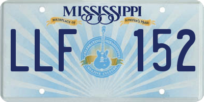 MS license plate LLF152