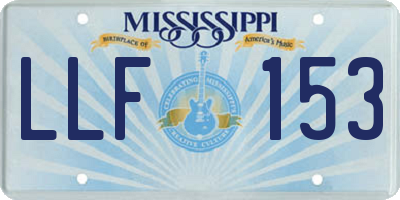 MS license plate LLF153