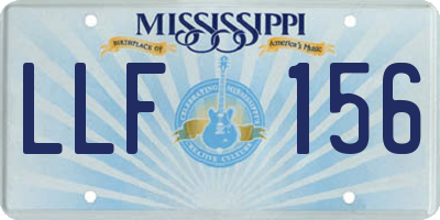 MS license plate LLF156