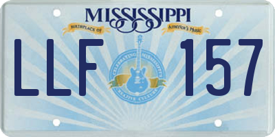 MS license plate LLF157