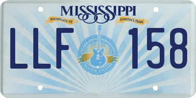 MS license plate LLF158