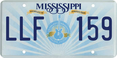 MS license plate LLF159