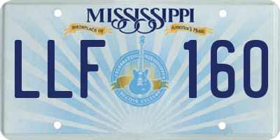 MS license plate LLF160