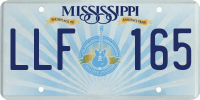 MS license plate LLF165