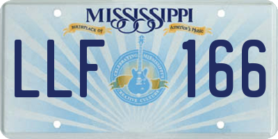 MS license plate LLF166