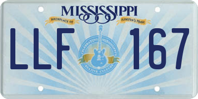 MS license plate LLF167