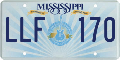 MS license plate LLF170