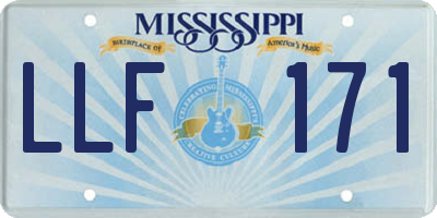 MS license plate LLF171