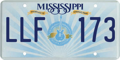 MS license plate LLF173