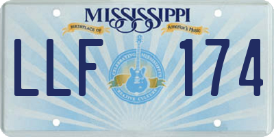 MS license plate LLF174