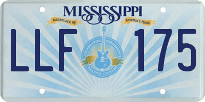 MS license plate LLF175