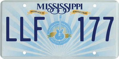 MS license plate LLF177