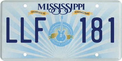 MS license plate LLF181