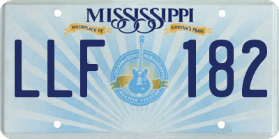MS license plate LLF182