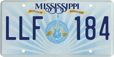 MS license plate LLF184