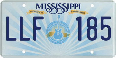 MS license plate LLF185