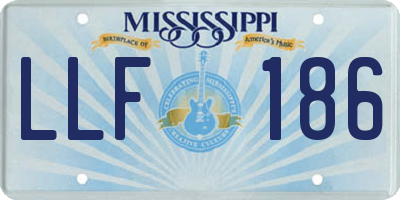 MS license plate LLF186