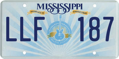 MS license plate LLF187