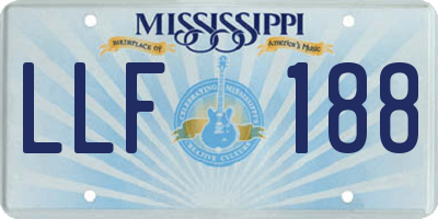 MS license plate LLF188