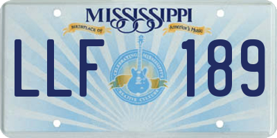 MS license plate LLF189