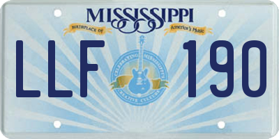 MS license plate LLF190