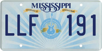 MS license plate LLF191