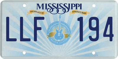 MS license plate LLF194