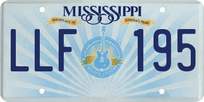 MS license plate LLF195