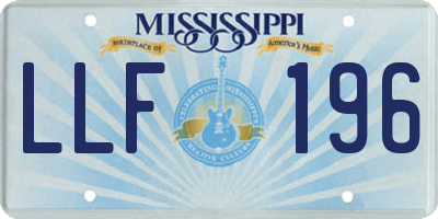 MS license plate LLF196