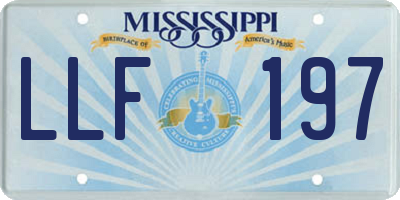 MS license plate LLF197