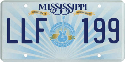 MS license plate LLF199