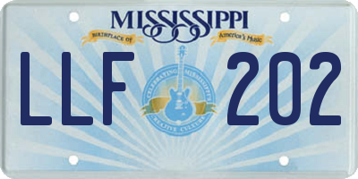 MS license plate LLF202