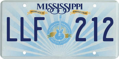 MS license plate LLF212