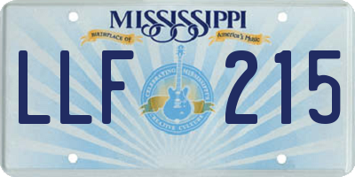 MS license plate LLF215