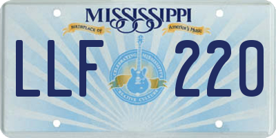MS license plate LLF220