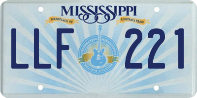 MS license plate LLF221