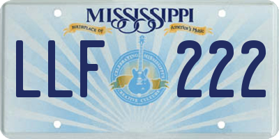 MS license plate LLF222