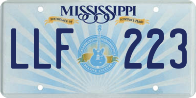 MS license plate LLF223