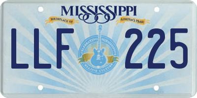 MS license plate LLF225