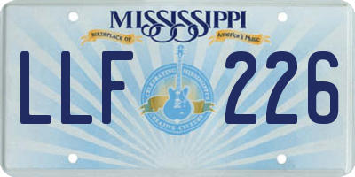MS license plate LLF226