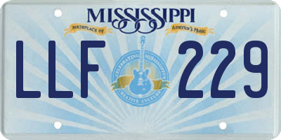 MS license plate LLF229