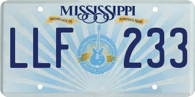 MS license plate LLF233
