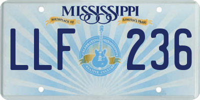 MS license plate LLF236