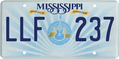 MS license plate LLF237