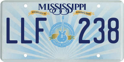 MS license plate LLF238