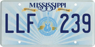 MS license plate LLF239