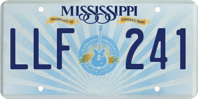 MS license plate LLF241