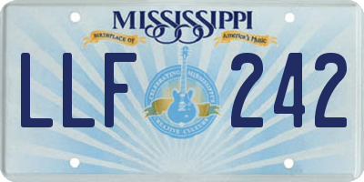 MS license plate LLF242